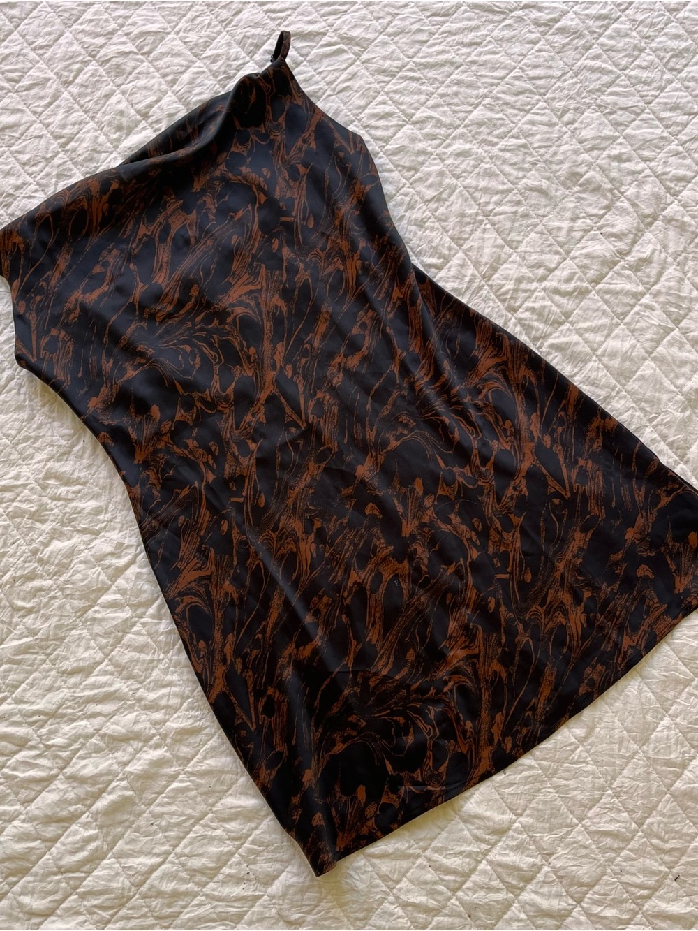 Urban Outfitters Black and Brown Marble Slip Dress